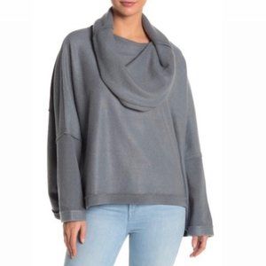 Free People Huntington Oversized Pullover - size S - gray/green